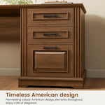 Itaar | Farmhouse Executive L Shaped Desk Home Office Desk with File Drawer and Power Outlet Computer Corner Desk with Drawers