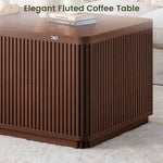 Itaar Fluted Lift Top Coffee Table with 2 Drawers and Hidden Storage