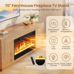 Itaar | 70 Inch Farmhouse Fireplace TV Stand for 80 Inch TV