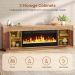 Itaar | 70 Inch Farmhouse Fireplace TV Stand for 80 Inch TV