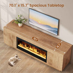 Itaar | 70 Inch Farmhouse Fireplace TV Stand for 80 Inch TV