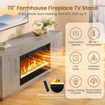Itaar | 70 Inch Farmhouse Fireplace TV Stand for 80 Inch TV