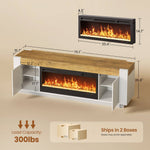 Itaar | 70 Inch Farmhouse Fireplace TV Stand for 80 Inch TV