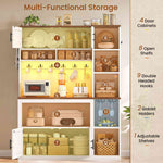Itaar | Farmhouse Bakers Rack Coffee Bar Cabinet with Storage Power Outlet