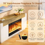 Itaar | 70 Inch Farmhouse Fireplace TV Stand for 80 Inch TV