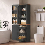 Itaar Narrow Kitchen Pantry Cabinet with 3 Door Shelves 3 Drawer