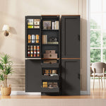 Itaar Narrow Kitchen Pantry Cabinet with 3 Door Shelves 3 Drawer