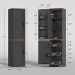 Itaar Narrow Kitchen Pantry Cabinet with 3 Door Shelves 3 Drawer