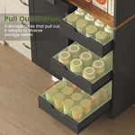 Itaar Narrow Kitchen Pantry Cabinet with 3 Door Shelves 3 Drawer