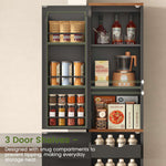 Itaar Narrow Kitchen Pantry Cabinet with 3 Door Shelves 3 Drawer