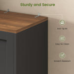 Itaar Narrow Kitchen Pantry Cabinet with 3 Door Shelves 3 Drawer