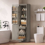 Itaar Narrow Kitchen Pantry Cabinet with 3 Door Shelves 3 Drawer