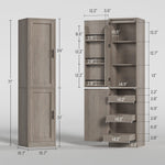 Itaar Narrow Kitchen Pantry Cabinet with 3 Door Shelves 3 Drawer