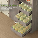 Itaar Narrow Kitchen Pantry Cabinet with 3 Door Shelves 3 Drawer