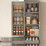 Itaar Narrow Kitchen Pantry Cabinet with 3 Door Shelves 3 Drawer