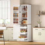 Itaar Narrow Kitchen Pantry Cabinet with 3 Door Shelves 3 Drawer