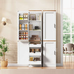Itaar Narrow Kitchen Pantry Cabinet with 3 Door Shelves 3 Drawer
