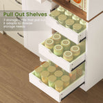 Itaar Narrow Kitchen Pantry Cabinet with 3 Door Shelves 3 Drawer