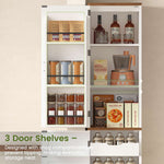 Itaar Narrow Kitchen Pantry Cabinet with 3 Door Shelves 3 Drawer