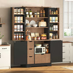 Itaar | 70.9 Inch Kitchen Pantry Cabinet 8 Door Shelves and 4 Drawers