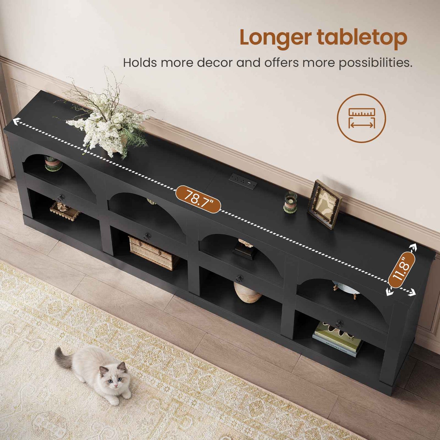 Itaar | Extra Long Arched 78.7 Inch Console Tables for Entryway