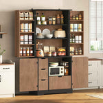 Itaar | 70.9 Inch Kitchen Pantry Cabinet 8 Door Shelves and 4 Drawers