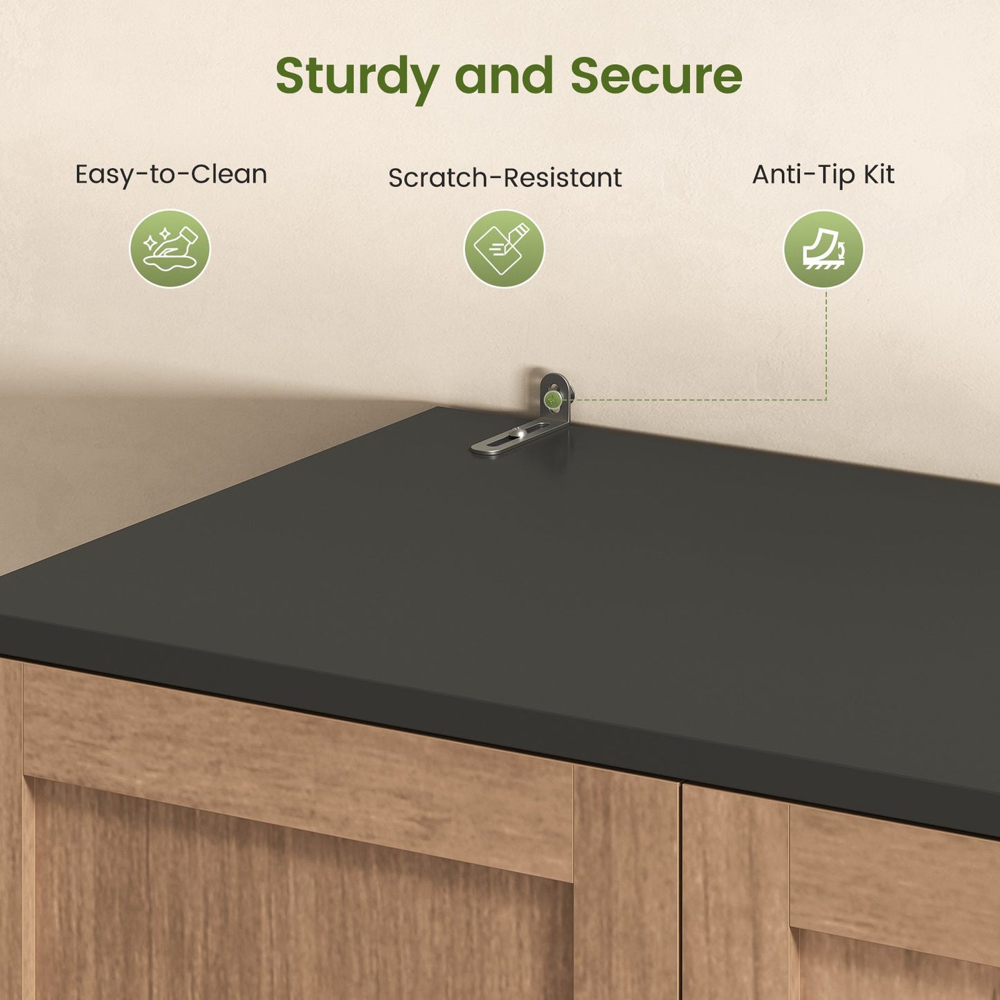 Itaar | 70.9 Inch Kitchen Pantry Cabinet 8 Door Shelves and 4 Drawers