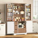Itaar | 70.9 Inch Kitchen Pantry Cabinet 8 Door Shelves and 4 Drawers