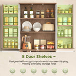 Itaar | 70.9 Inch Kitchen Pantry Cabinet 8 Door Shelves and 4 Drawers