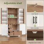 Itaar | 70.9 Inch Kitchen Pantry Cabinet 8 Door Shelves and 4 Drawers