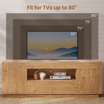 Itaar | 70 Inch TV Stand for 80 Inch TV Farmhouse Entertainment Center