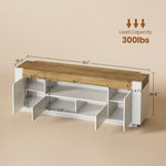 Itaar | 70 Inch TV Stand for 80 Inch TV Farmhouse Entertainment Center