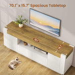 Itaar | 70 Inch TV Stand for 80 Inch TV Farmhouse Entertainment Center