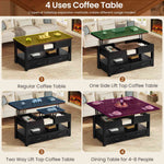 Itaar | 40 Inch Farmhouse Lift Top Coffee Table with 2 Drawers for Living Room