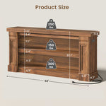 Itaar | 63 Inch Farmhouse Console Table with LED Lights and Charging Station