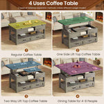 Itaar | 40 Inch Farmhouse Lift Top Coffee Table with 2 Drawers for Living Room