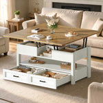 Itaar | 40 Inch Farmhouse Lift Top Coffee Table with 2 Drawers for Living Room