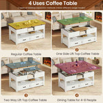 Itaar | 40 Inch Farmhouse Lift Top Coffee Table with 2 Drawers for Living Room