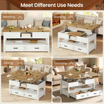 Itaar | 40 Inch Farmhouse Lift Top Coffee Table with 2 Drawers for Living Room