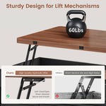 Itaar | Lift Top Coffee Table with Storage Bench  Farmhouse Convertible Coffee Table 4 Modes with Hidden Compartments
