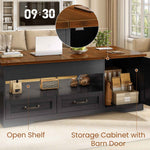 Itaar | 39.4 Inch Farmhouse Lift Top Coffee Table with 2 Drawer Storage Cabinet