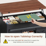 Itaar | Lift Top Coffee Table with Storage Bench  Farmhouse Convertible Coffee Table 4 Modes with Hidden Compartments