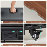 Itaar | Lift Top Coffee Table with Storage Bench  Farmhouse Convertible Coffee Table 4 Modes with Hidden Compartments
