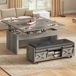 Itaar | Lift Top Coffee Table with Storage Bench  Farmhouse Convertible Coffee Table 4 Modes with Hidden Compartments