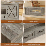 Itaar | 39.4 Inch Farmhouse Lift Top Coffee Table with 2 Drawer Storage Cabinet