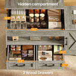 Itaar | 39.4 Inch Farmhouse Lift Top Coffee Table with 2 Drawer Storage Cabinet