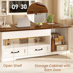 Itaar | 39.4 Inch Farmhouse Lift Top Coffee Table with 2 Drawer Storage Cabinet