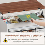 Itaar | Lift Top Coffee Table with Storage Bench  Farmhouse Convertible Coffee Table 4 Modes with Hidden Compartments