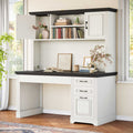 Itaar | 47.2 Inch Farmhouse Computer Desk with Hutch and 3 Drawers