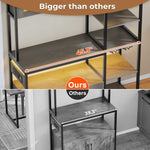 Itaar | Bakers Rack with Power Outlet and LED Light 45.3 Inch Farmhouse Coffee Bar Cabinet Kitchen Microwave Stand with Storage